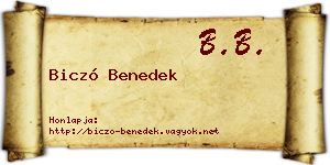 Biczó Benedek névjegykártya