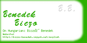 benedek biczo business card